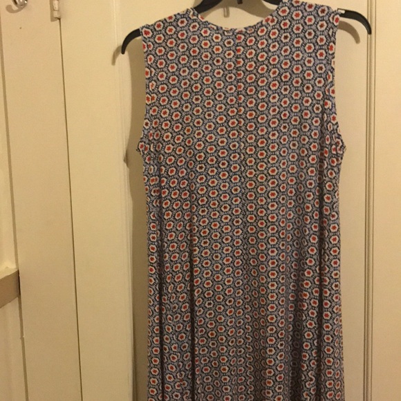 Style and Co. blue and red print dress size 1X - Picture 5 of 6
